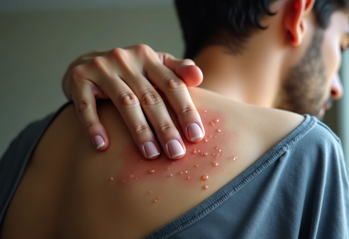 Mains appliquant Tiger Balm sur une epaule douloureuse