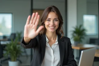Femme d'affaires polie dans un bureau moderne