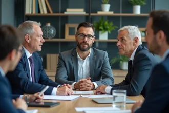 Groupe d'experts en réunion d'affaires en collaboration