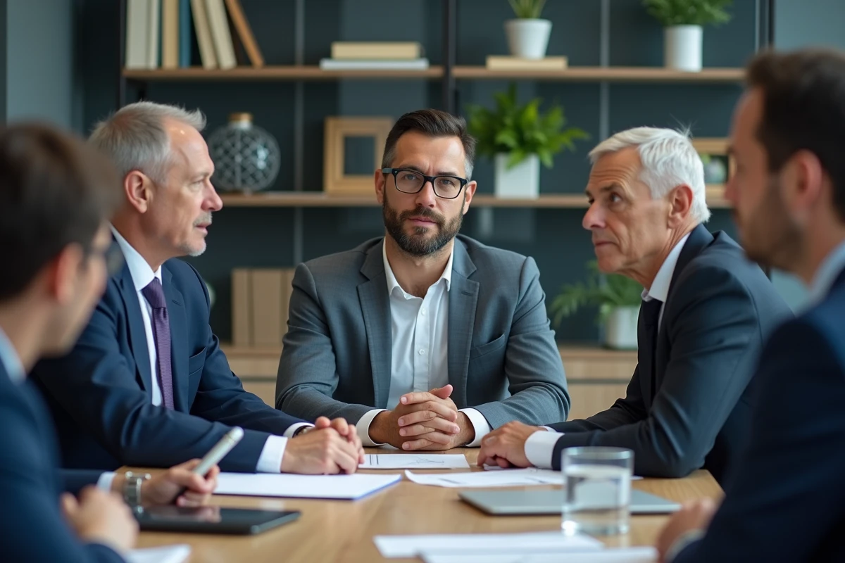 Groupe d'experts en réunion d'affaires en collaboration