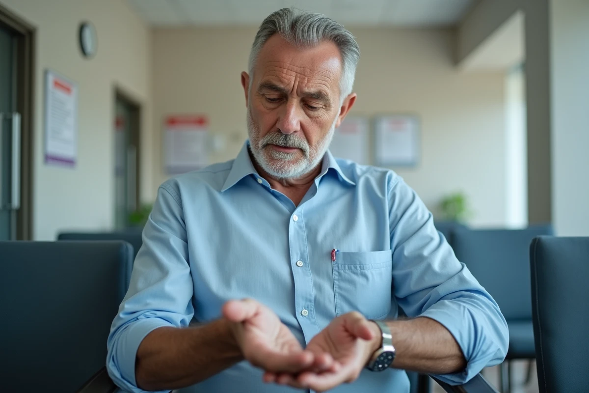 Homme préoccupé dans une salle d