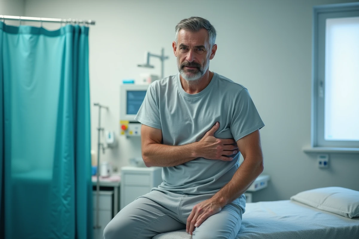 Homme allongé sur une table d