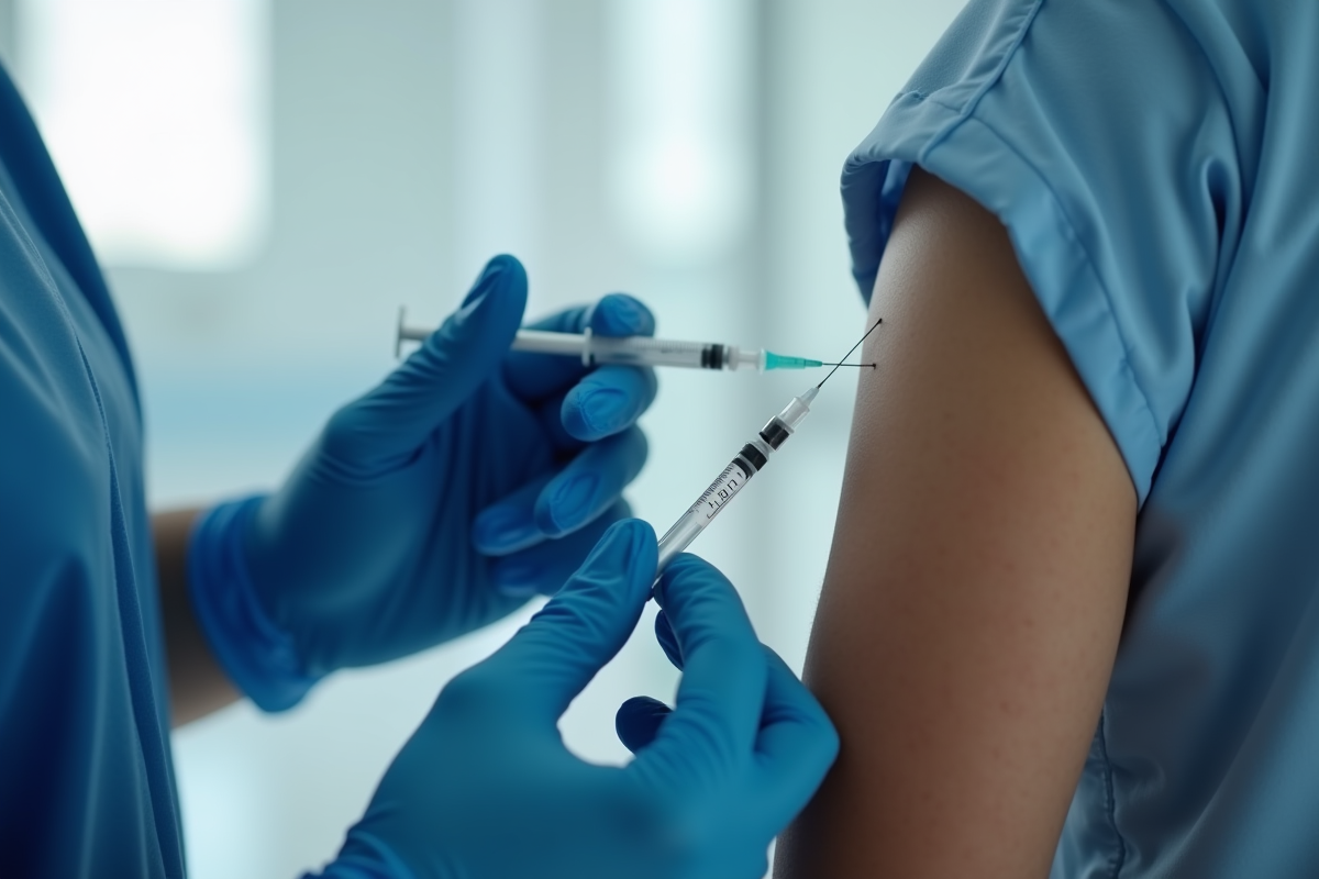 Injection de vaccin dans le bras d
